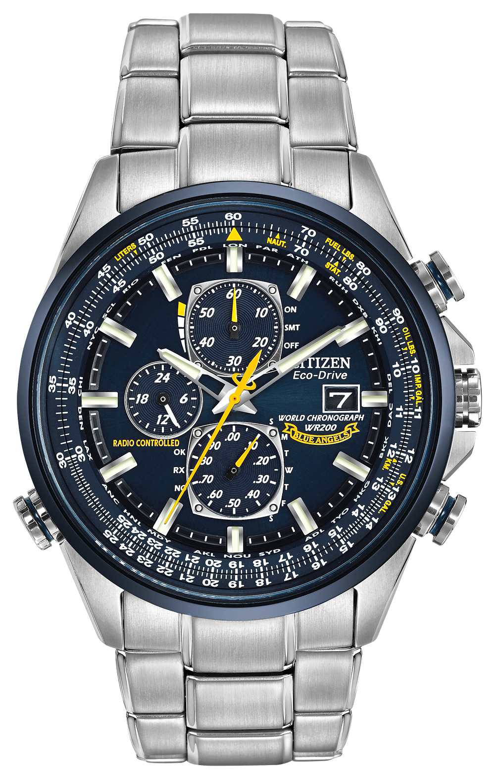 World Chronograph A T Men s Eco Drive Steel Blue Dial Watch Citizen world-chronograph-a-t-men-s-eco-drive-steel-blue-dial-watch-citizen